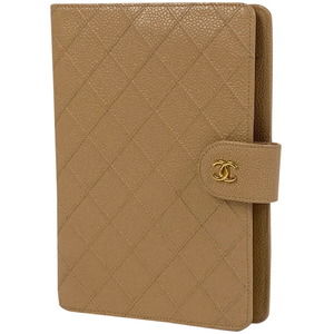 Chanel Cosmos notebook cover Coco mark book caviar skin beige